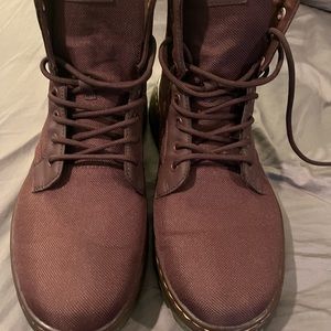 Dr Martens Combs Extra Tough Poly Burgundy Red Size 12 Combat Boots Vegan